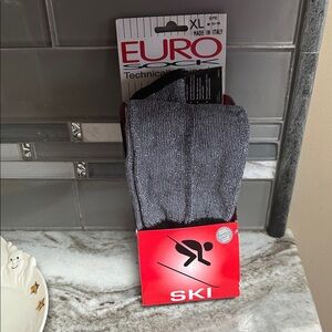 Euro Sock Men’s athletic Weight Ski Cushioned Made InItaly  XL (11-14) snowboard